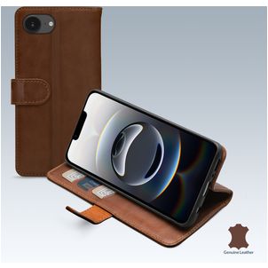 Mobilize Wallet iPhone 16e Hoesje Echt Leer Bookcase Portemonnee - Bruin