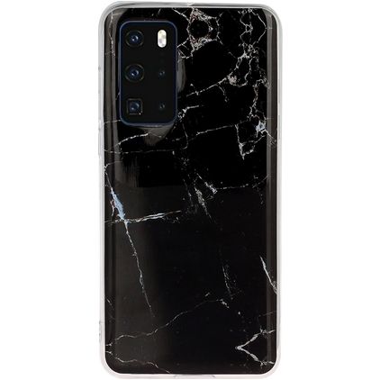 Mobigear Marble Huawei P40 Hoesje Flexibel TPU Backcover - Zwart