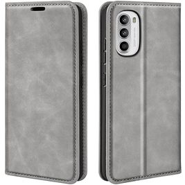 Mobigear Retro Slim Motorola Moto G82 Hoesje Bookcase Portemonnee - Grijs Mobigear Retro Slim Motorola Moto G82 Hoesje Bookcase Portemonnee - Grijs
