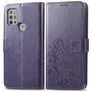 Mobigear Clover Motorola Moto G20 Hoesje Bookcase Portemonnee - Paars