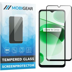 Mobigear Premium Realme C35 Glazen Screenprotector - Case Friendly - Zwart