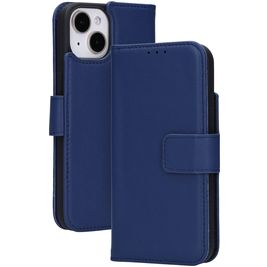 Mobiparts Wallet iPhone 15 MagSafe Hoesje Echt Leer Bookcase Portemonnee - Blauw