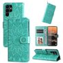 Mobigear Sunflower Samsung Galaxy S23 Ultra Hoesje Bookcase Portemonnee - Groen