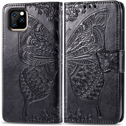 Mobigear Butterfly iPhone 11 Pro Max Hoesje Bookcase Portemonnee - Zwart