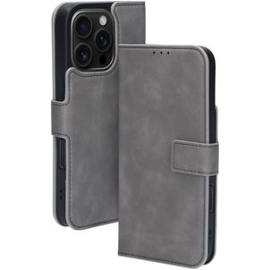 Mobiparts Classic Wallet MagSafe iPhone 16 Pro MagSafe Hoesje Bookcase Portemonnee - Granite Grey