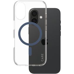 CARE by PanzerGlass Urban Combat iPhone 16 MagSafe Hoesje Hardcase Backcover - Transparant / Blauw