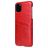 Fierre Shann Premium Card iPhone 11 Hoesje Backcover met Pasjeshouder - Rood