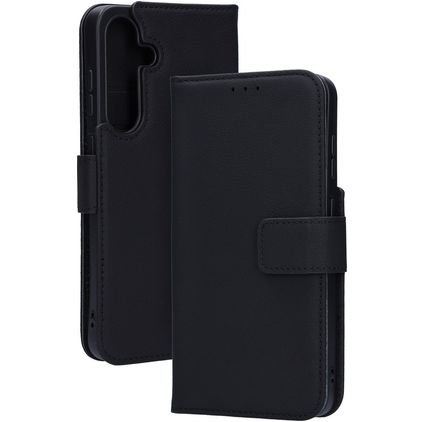 Mobiparts Samsung Galaxy S25 Plus Hoesje Echt Leer Bookcase Portemonnee - Zwart