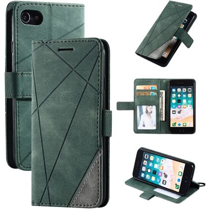 Mobigear Rhombus iPhone 8 Hoesje Bookcase Portemonnee - Groen
