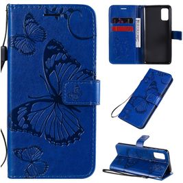 Mobigear Butterfly Samsung Galaxy A41 Hoesje Bookcase Portemonnee - Blauw