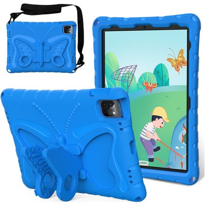 Mobigear Butterfly iPad Air 11 Inch (2026) Hoes EVA Schuim Backcover + Schouderband + Standaard - Blauw