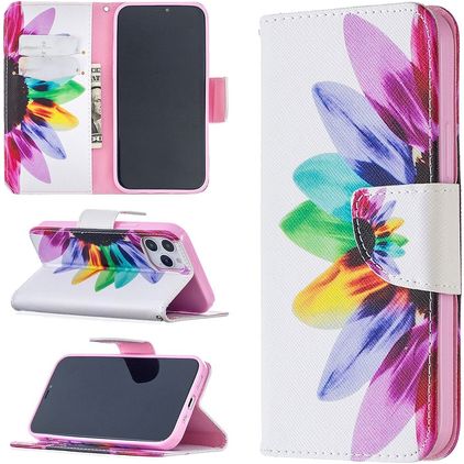Mobigear Design iPhone 12 Pro Hoesje Bookcase Portemonnee - Zonnebloem
