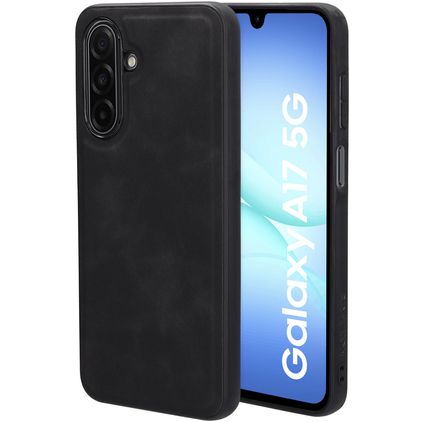 Mobiparts Classic Samsung Galaxy A17 MagSafe Hoesje TPU,Kunstleer Backcover - Graphite Black