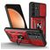 Mobigear Armor Ring Cam Slide Samsung Galaxy S25 FE Hoesje Hardcase Backcover Shockproof met Ringhouder en Camera Slider - Rood