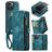 Caseme 008 iPhone 13 Hoesje Uitneembare 2in1 Bookcase Portemonnee - Blauw