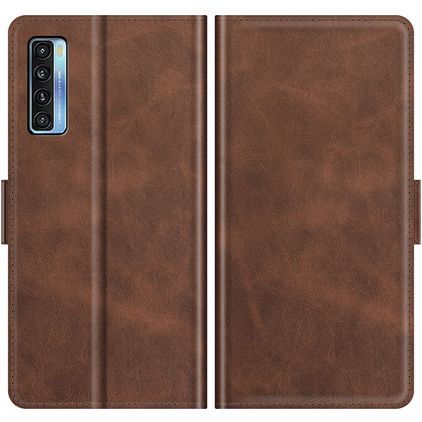 Mobigear Slim Magnet TCL 20 5G Hoesje Bookcase Portemonnee - Bruin