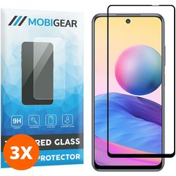 Mobigear Premium Xiaomi Redmi Note 10 5G Glazen Screenprotector - Case Friendly - Zwart (3-Pack)