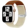 Mobigear Braided Dual Nylon Apple Watch Bandje Klemsluiting - 49/46/45/44 mm - Bruin / Sterrenlicht