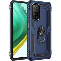 Mobigear Armor Ring Xiaomi Mi 10T Hoesje Hardcase Backcover Shockproof met Ringhouder - Blauw