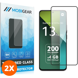 Mobigear Premium Xiaomi Redmi Note 13 Pro 5G Glazen Screenprotector - Case Friendly - Zwart (2-Pack)