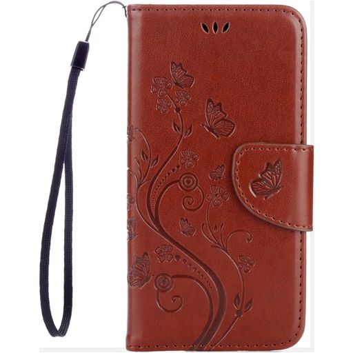 Mobigear Flowers Samsung Galaxy A5 (2017) Hoesje Bookcase Portemonnee - Bruin