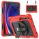Mobigear SureGrip Xtreme Samsung Galaxy Tab S9 FE Hoes Hard Kunststof,Siliconen Backcover + Stylus Houder + Schouderband + Standaard - Rood