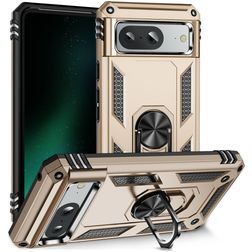 Mobigear Armor Ring Google Pixel 8a Hoesje Hardcase Backcover Shockproof met Ringhouder - Goud