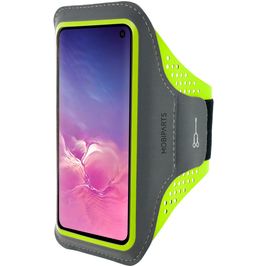 Mobiparts Comfort Fit Telefoonhouder Hardlopen Samsung Galaxy S10e Sport Hoesje Neopreen Sportarmband - Neon Green