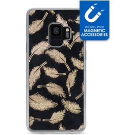 My Style Magneta Samsung Galaxy S9 Hoesje Flexibel TPU Backcover - Golden Feathers