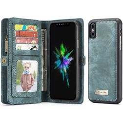 Caseme 008 iPhone XS Hoesje Uitneembare 2in1 Bookcase Portemonnee - Blauw