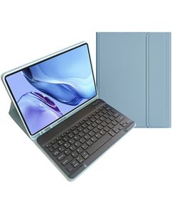 Mobigear Keys iPad 11 (2025) Hoes QWERTY Bluetooth Toetsenbord Bookcase + Stylus Houder - Blauw
