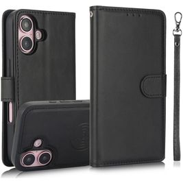 Mobigear Wallet iPhone 16 Plus Hoesje Uitneembare 2in1 Bookcase Portemonnee - Zwart