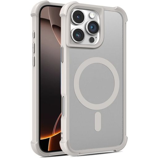 Mobigear Armor Shield iPhone 16 Pro MagSafe Hoesje Hardcase Backcover - Grijs