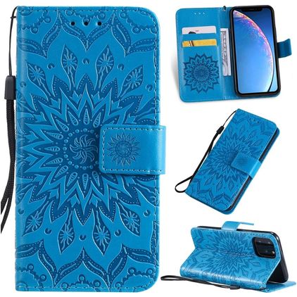 Mobigear Sunflower iPhone 11 Pro Hoesje Bookcase Portemonnee - Blauw