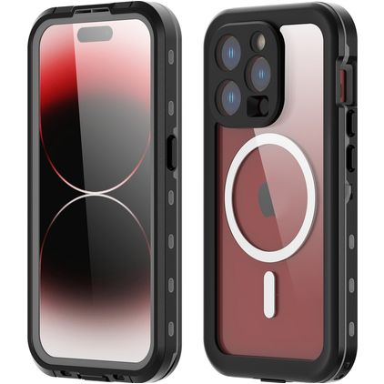 RedPepper Waterproof iPhone 15 Pro Waterdicht MagSafe Hoesje Hardcase Backcover Shockproof - Zwart