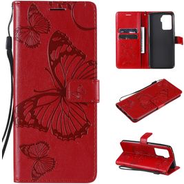 Mobigear Butterfly OPPO A94 5G Hoesje Bookcase Portemonnee - Rood