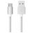Mobigear Nylon USB-A naar USB-C Kabel 1 Meter - Wit