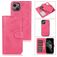 Mobigear Wallet iPhone 15 Hoesje Uitneembare 2in1 Bookcase Portemonnee - Roze