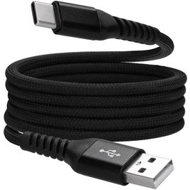 Mobiparts Magnetic Braided USB-C naar USB-A Kabel 1 Meter - Black