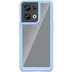 Mobigear Crystal OPPO Reno 8 5G Hoesje Hardcase Backcover - Transparant / Blauw