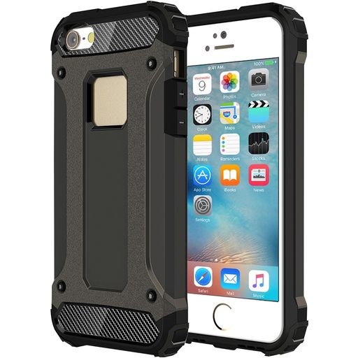 Mobigear Outdoor iPhone SE (2016) Hoesje Hardcase Backcover Shockproof - Zwart