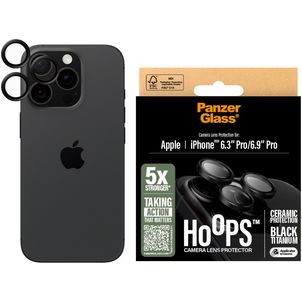 PanzerGlass Ceramic Hoops iPhone 16 Pro Glazen Camera Lens Protector - Case Friendly