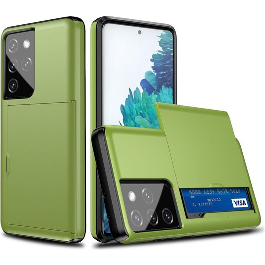 Mobigear Brushed Credit Card Slot Case Green Samsung Galaxy S21 Ultra