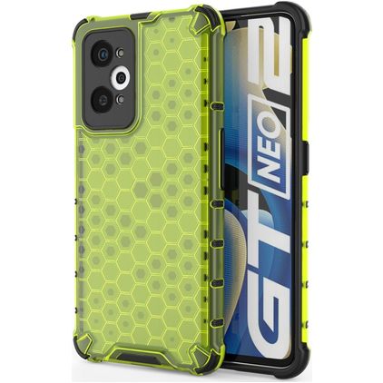 Mobigear Honeycomb Realme GT Neo2 Hoesje Hardcase Backcover Shockproof - Groen