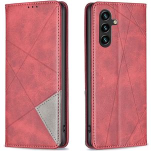 Mobigear Rhombus Slim Samsung Galaxy A35 Hoesje Bookcase - Rood