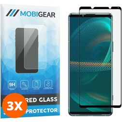 Mobigear Premium Sony Xperia 5 III Glazen Screenprotector - Case Friendly - Zwart (3-Pack)