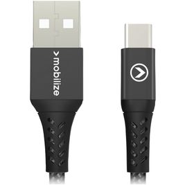 Mobilize Strong Nylon USB-A naar USB-C Kabel 0.2 Meter - Zwart Mobilize Strong Nylon USB-A naar USB-C Kabel 0.2 Meter - Zwart