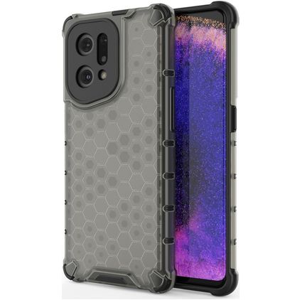 Mobigear Honeycomb OPPO Find X5 Hoesje Hardcase Backcover Shockproof - Zwart