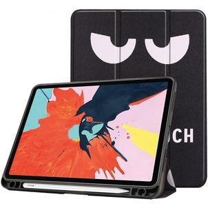 Mobigear Tri-Fold Gel iPad Air 5 (2022) Hoes TPU,Kunstleer Bookcase + Stylus Houder - Do Not Touch