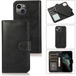 Mobigear Wallet iPhone 13 Mini Hoesje Uitneembare 2in1 Bookcase Portemonnee - Zwart